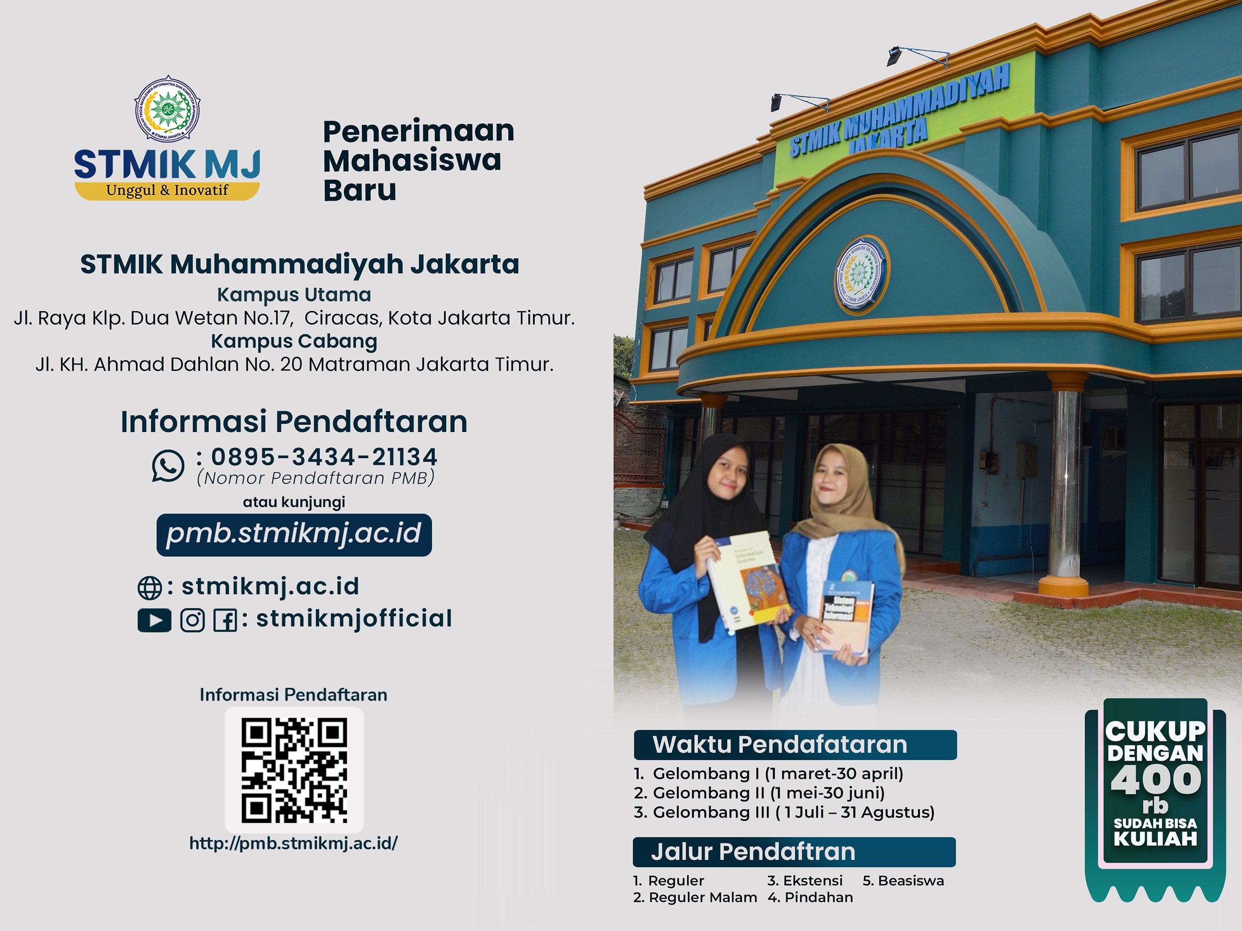 PMB STMIK Muhammadiyah Jakarta TA 2022/2023 telah dibuka. Diskon hingga 1 Juta Rupiah!