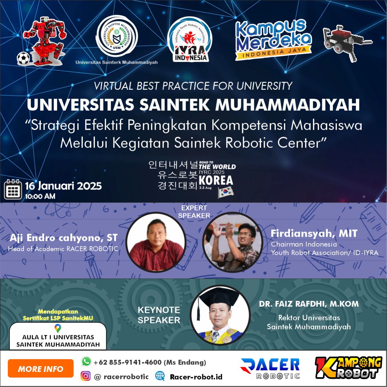 Pacu Kompetensi Mahasiswa, SaintekMu Gelar Seminar Robotic